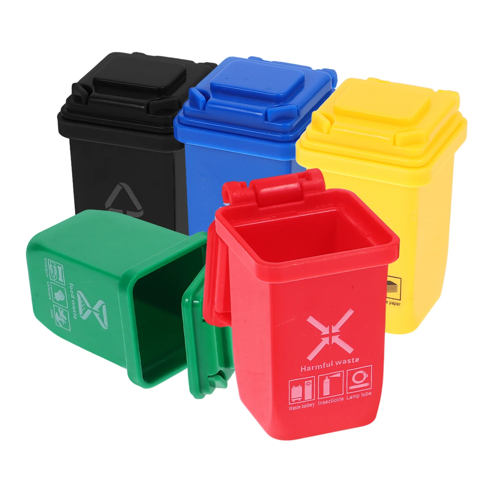 Tiny Trash Can Vehicle Garbage Bin Small Trash Can Miniature Trash Can Garbage Pail Model Miniature Scene Model