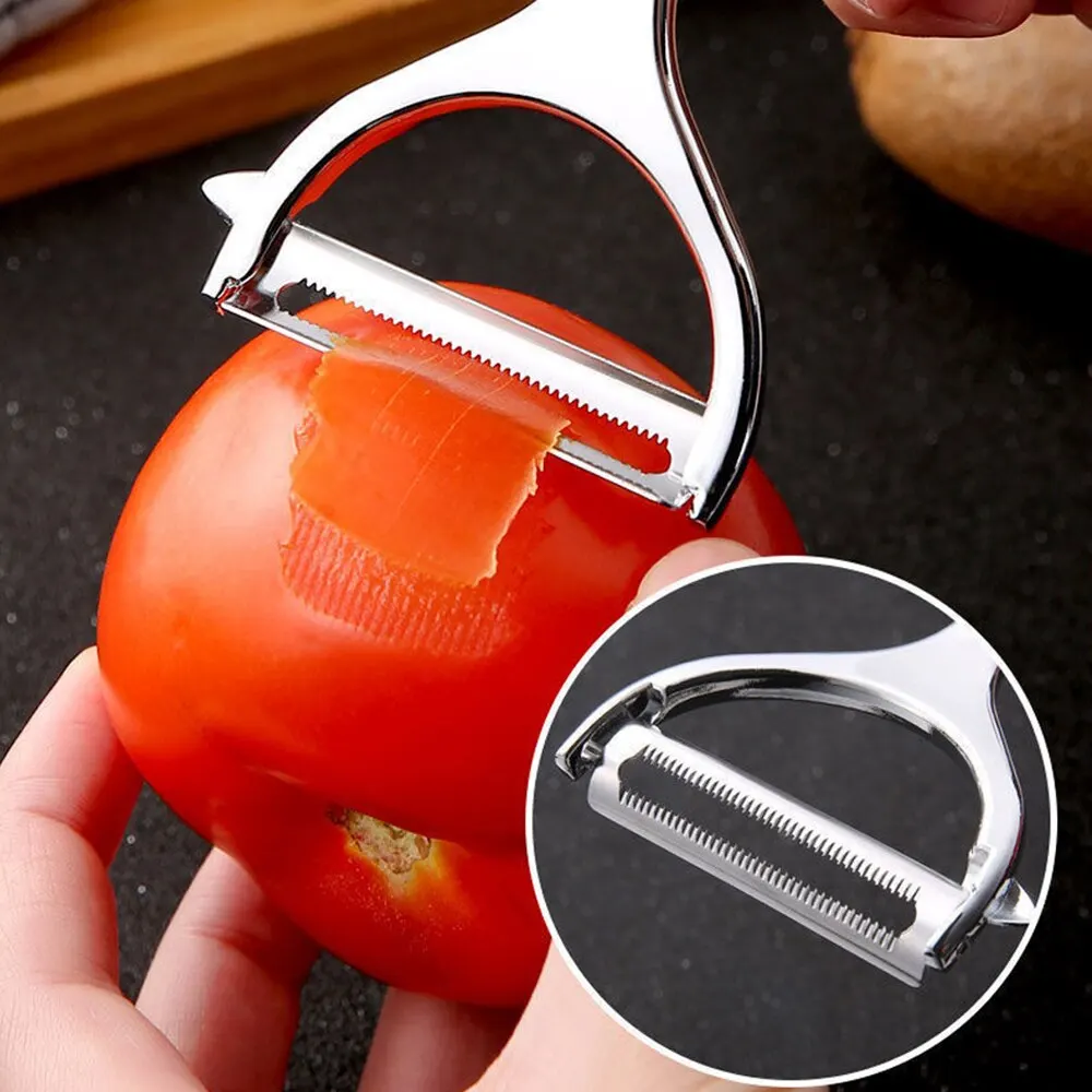 Vegetable Peeler Two-piece Stainless Steel Zinc Alloy Blade Multifunctional Fruits Peeling Knife Household Kitchen Tools