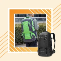 60L Backpack Outdoor Large Capacity Waterproof Rucksack Climbing Pack Zippered Portable Lightweight Bag 4