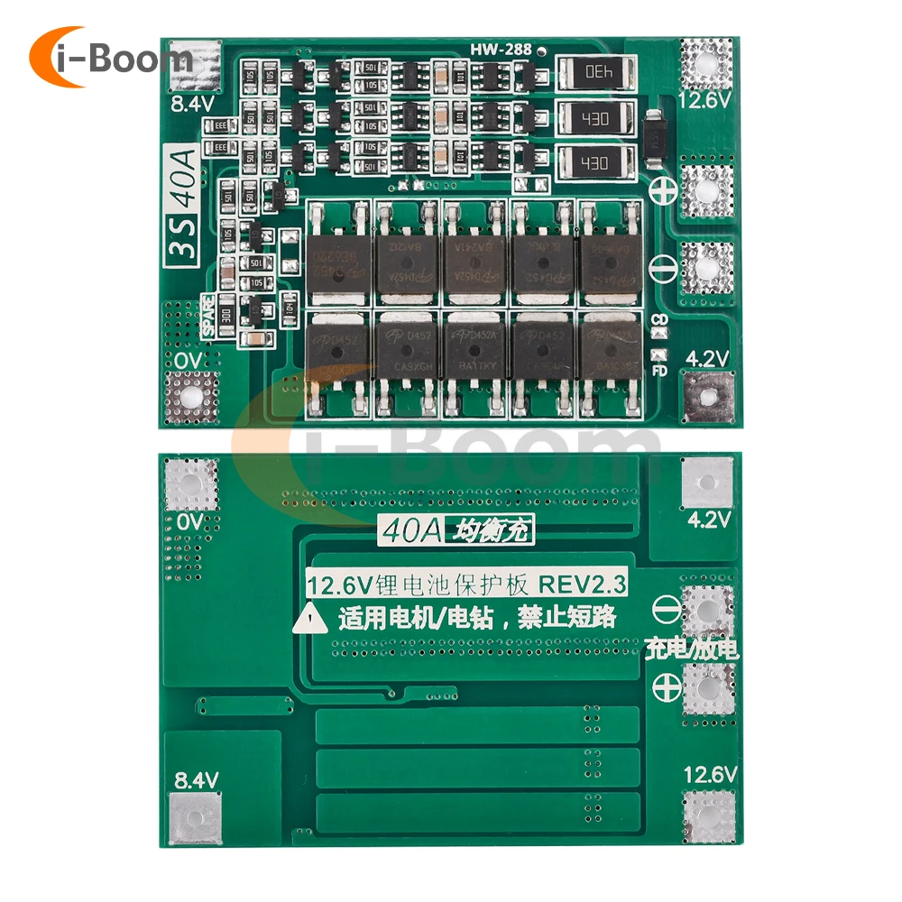 

3S 40A BMS 18650 литий-ионная батарея плата защиты зарядного устройства модуль системы управления батареей с выравнивателем