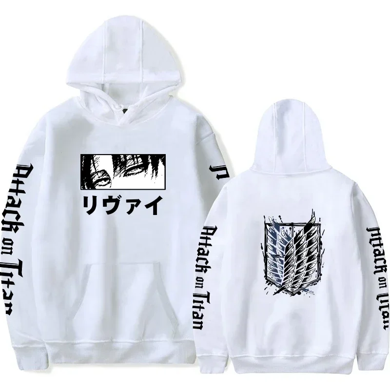 Men Women Hot Anime Plus Size Hoodies Attack on Titan Levi Print Hooded Manga Sweatshirt Harajuku Long Sleeve Pullover Clothing 2