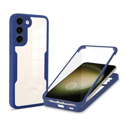 360 Full Body Transparent Shockproof Phone Case & Screen Protector - Samsung A32(5G) (Blue)
