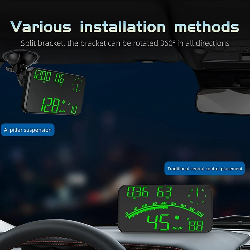 다기능 자동차 디지털 GPS 속도계, HUD 헤드업 디스플레이, 속도 MPH, 1 세트