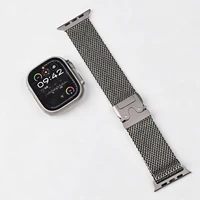 Bracelet Officiel en Titane Maille Milanaise pour Apple Watch Ultra 3 2 49mm, Série 11 10 9 8 SE 6 5, Style Parachute 6