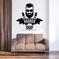 Barbershop Sticker Waterproof Vinyl Wallpaper Home Decor Wall Art Sticker Murals 4
