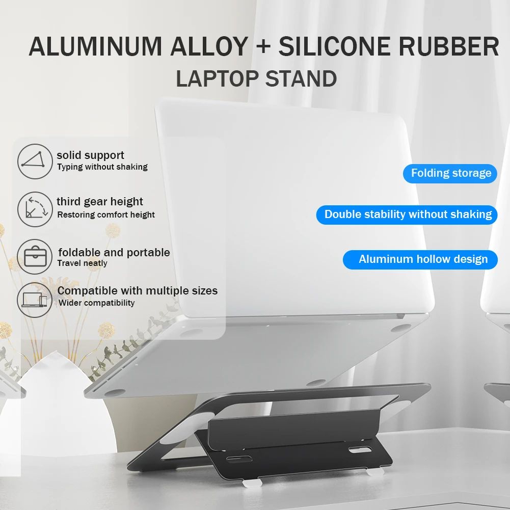 AULA F61 Laptop Cooling Stand 3 Height Adjustable Aluminum Alloy Silicone  Non slip Stable Foldable Convenient Portable Office De| | - AliExpress