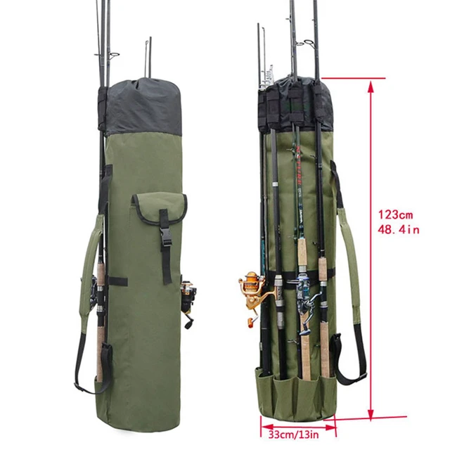 Fishing Rod Bag 123*34cm Sea Fishing Backpack Waterproof 600D