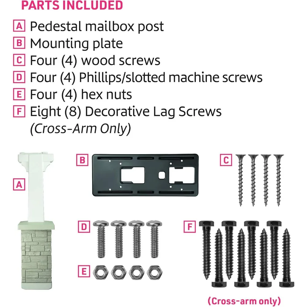 Premium Mailbox Post Set Cross-Arm Classic Coffee（Post box not included） 5