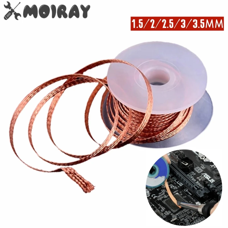 1.5/2/2.5/3/3.5mm Desoldering Braid Tape Copper Solder Wire Soldering