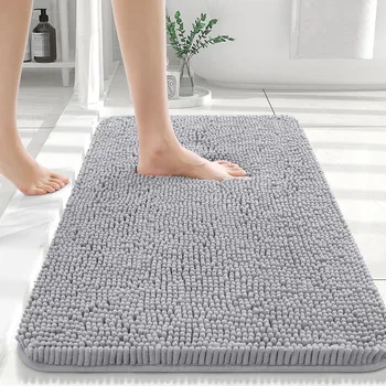 Chenille Plush Bathroom Rug – Extra Soft Non-Slip Bath Mat 1