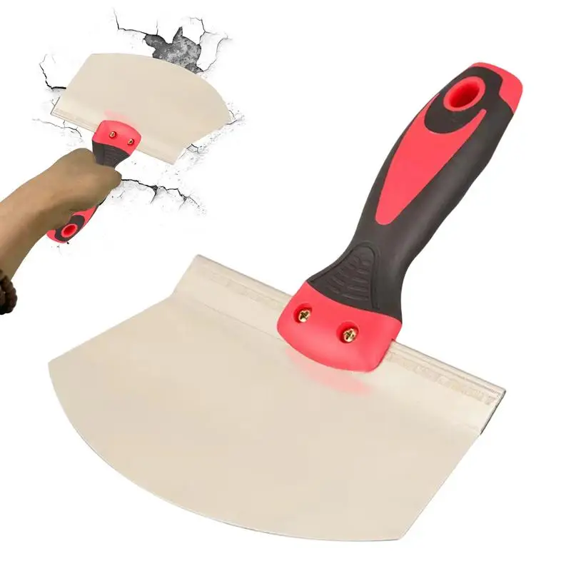 

Putty Scraper Tool Curved Stainless Steel Bucket Scoop Portable Hand Tool With Handle For Plasterboard Dangling Bucket Scraper