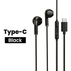High - Quality Wired Headphones with Built - In Microphone and Versatile Connectivity (Black type - c)