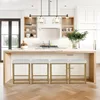 Sophia & William White & Gold Bar Stool Set of 2, Counter Height 24" Bar Stools for Kitchen Island 3