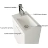 16"Small Bathroom Vanity Wall Mounted,White Small Bathroom Vanity with Ceramic Sink,Bathroom Vanity,Chrome Faucet P-Trap Include 6
