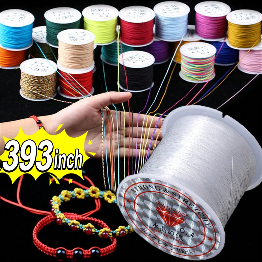 393inch/Roll Strong Elastic Crystal Beading Cord 1mm for Bracelets Stretch  Thread String Necklace DIY Jewelry