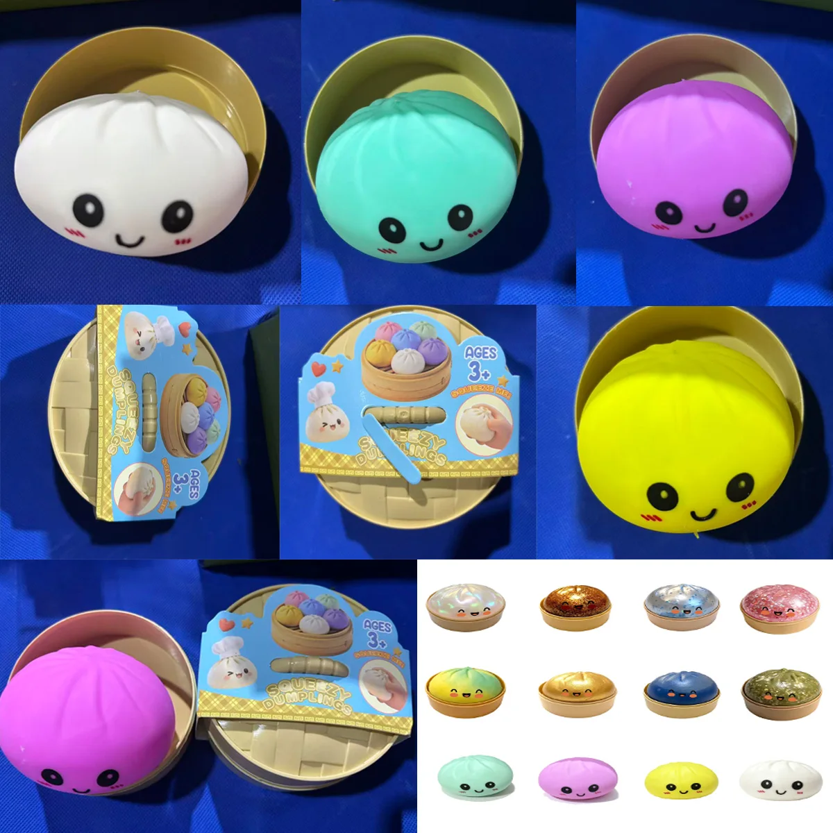Glitter Dumpling Squishy - Colorful Stress Relief Toy 6