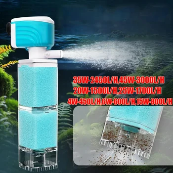 Automatic Aquarium Filter System 4/6/15/20/25/35/45W Fish Tank Oxygenated Water Circulation Anti Backflow Fish Water Pump