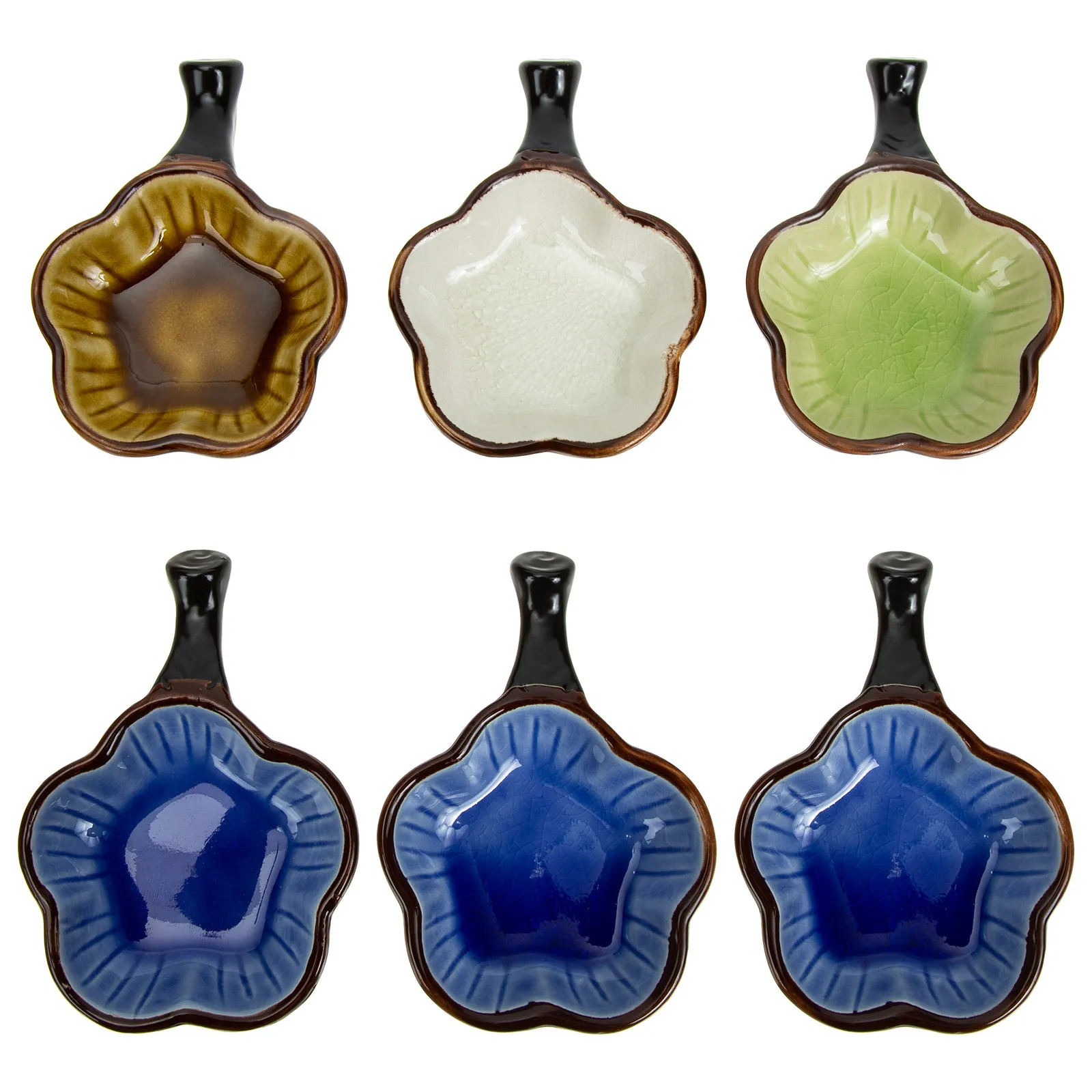 6Pcs 세라믹 잉크 브러시 세척기 튼튼한 잉크 플레이트 브러시 세척 컵 다기능 서예 그림 도구 서예 도구