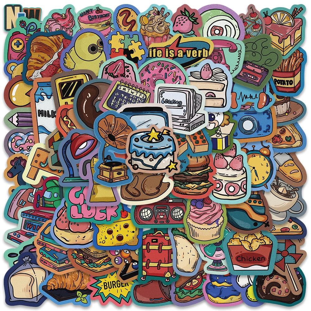 

10/40/80Pcs Carnival Party Stickers Retro Style Decals For Guitar Skateboard Computer Phone Laptop Stickers Kids Toy