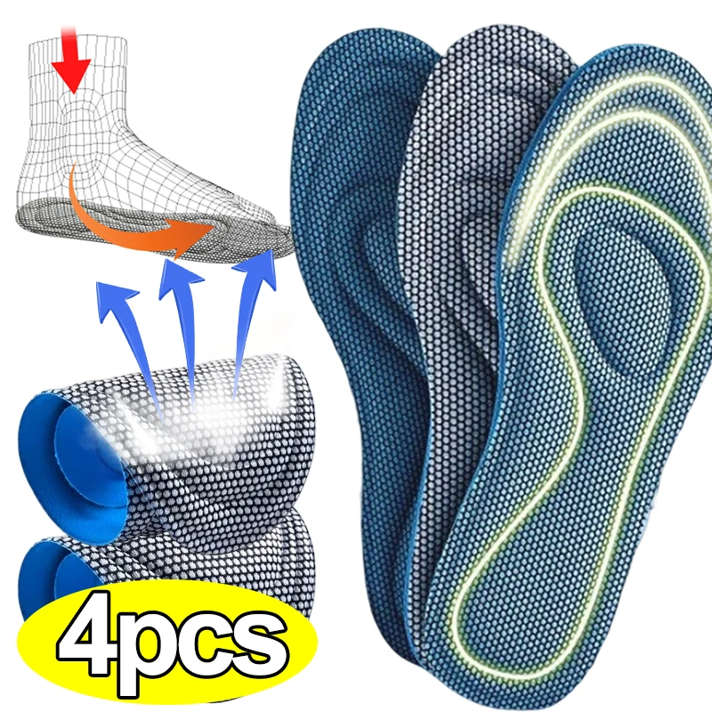 thumbnail image 1 of Plantillas de espuma viscoelástica para hombre y mujer, 2 o 4 unidades, transpirables, antibacterianas, desodorizantes, con absorción de sudor, para correr, 1 of 5