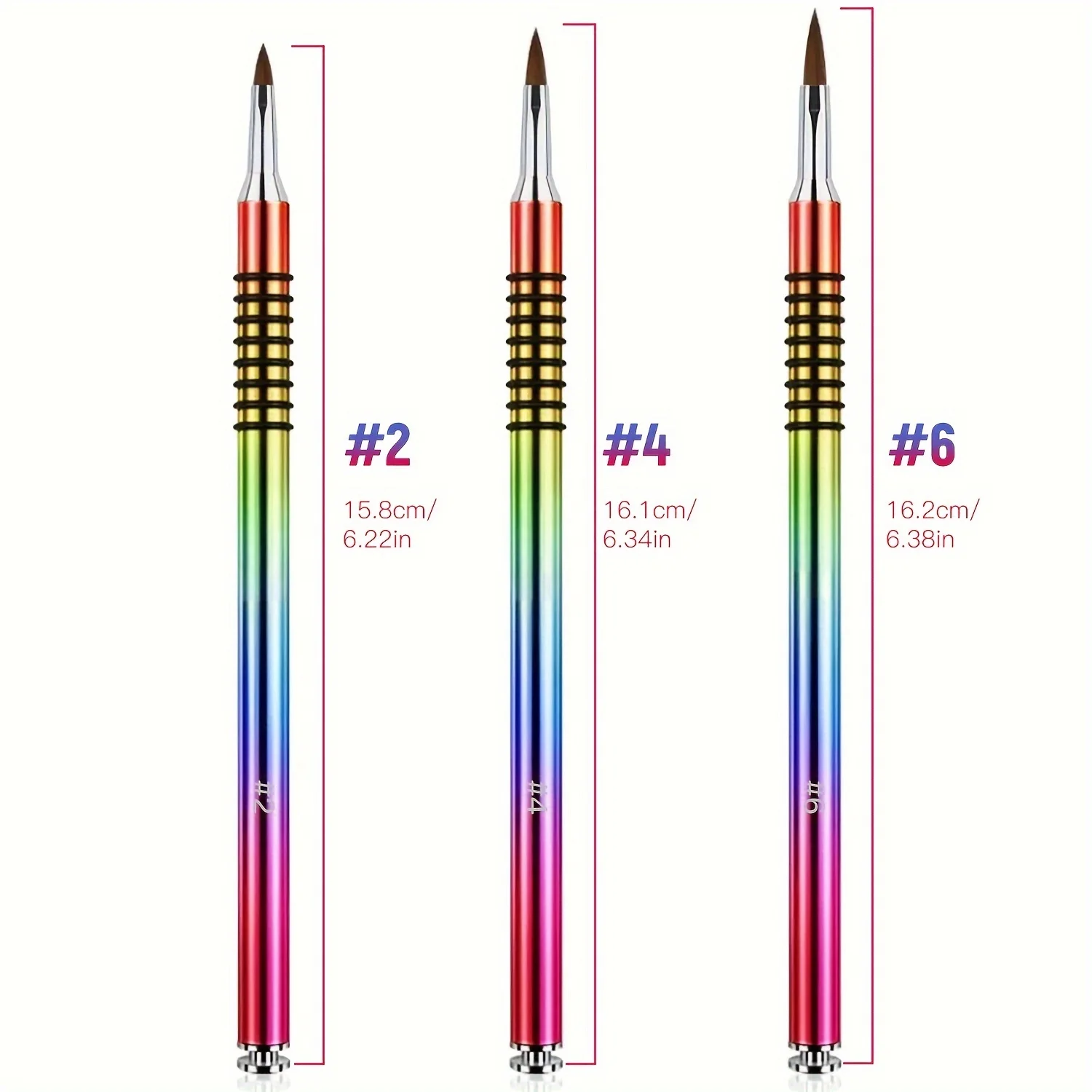 3pcs Acrylic Crystal Nail Brush Professional Nail Beauty Design Non-Slip 3D Nail Art Brush Manicure Tool For Uv Gel Builder Dra 2