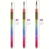 3pcs Acrylic Crystal Nail Brush Professional Nail Beauty Design Non-Slip 3D Nail Art Brush Manicure Tool For Uv Gel Builder Dra 2
