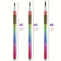3pcs Acrylic Crystal Nail Brush Professional Nail Beauty Design Non-Slip 3D Nail Art Brush Manicure Tool For Uv Gel Builder Dra 2