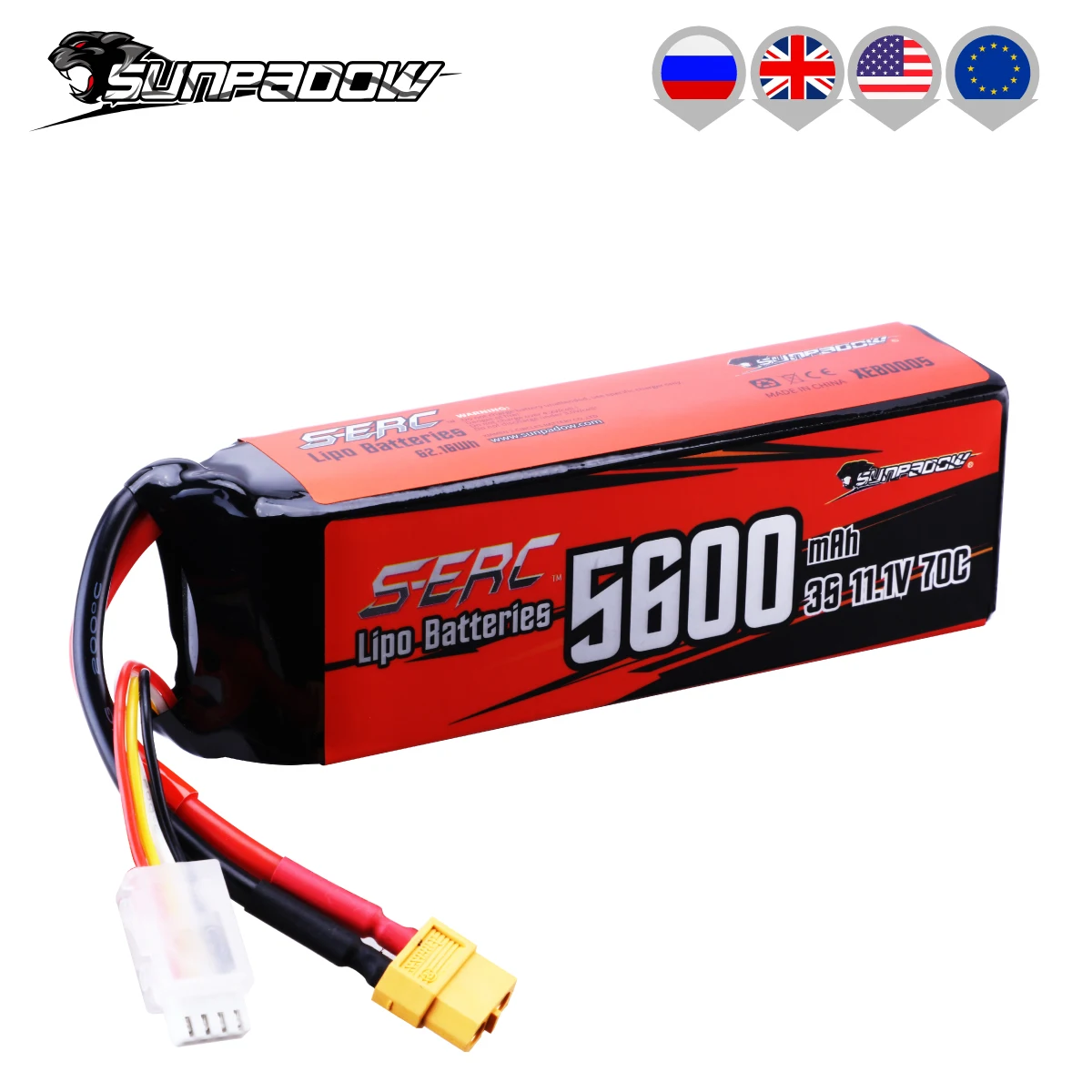 SUNPADOW Pack De 2 Baterías LiPo 6S 22.2V 1500mAh 120C Con Conector XT60 | Para Helicópteros, Drones FPV Y Aeromodelismo – Alta Descarga