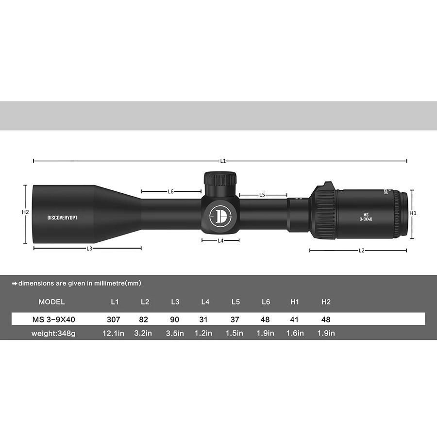 DISCOVERYOPT MS 3-9X40 Spring Riflescope MOA Reticle Hunting Sight Lockable Turrets Tactical Optics Scope tactical magnifier scope