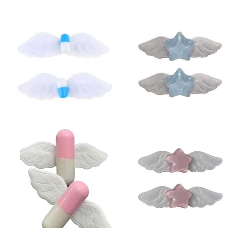 

MXMB 2pcs Lovely Star Wings Hair Clip Sweet Hairpins Fashion Hair Side Clip Hair Accessory for Kids Teens Girls