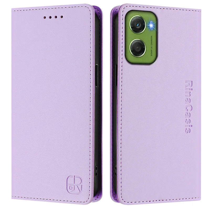 Luxury Anti-Theft Leather Flip Wallet Phone Case with Magnetic Closure