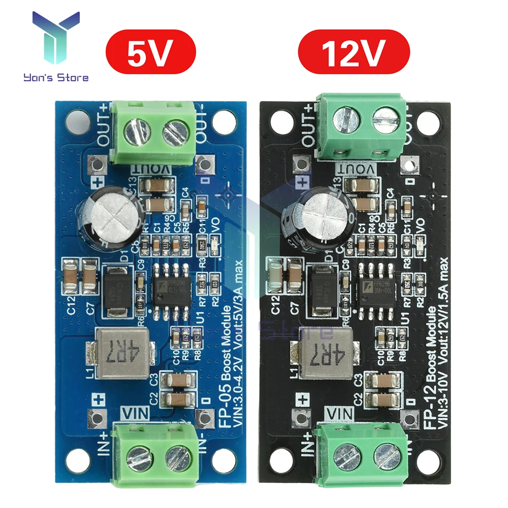 Power Module 3 Level 20W Step Up Power Module 3-4.2V Input 5V 12V Output Low Heat Stable ...