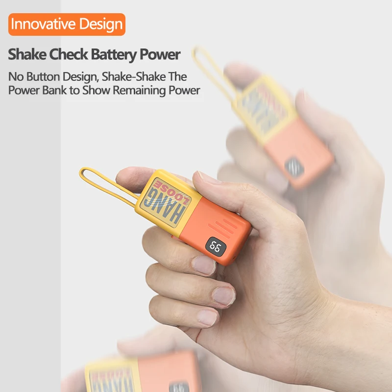 Portable Hang Loose Charger Mini Capsule Power Bank 5000mAh PowerBank With Type-C Cable Super Fast Charging For IPhone Xiaomi 3