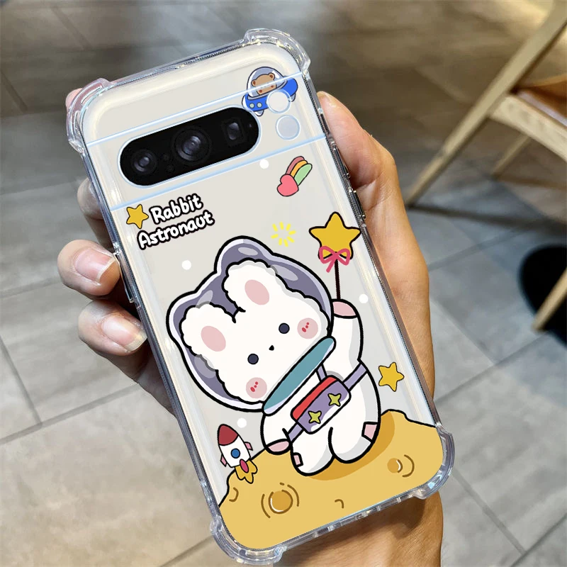 Pixel Series Happy Animal Transparent Phone Case Cover