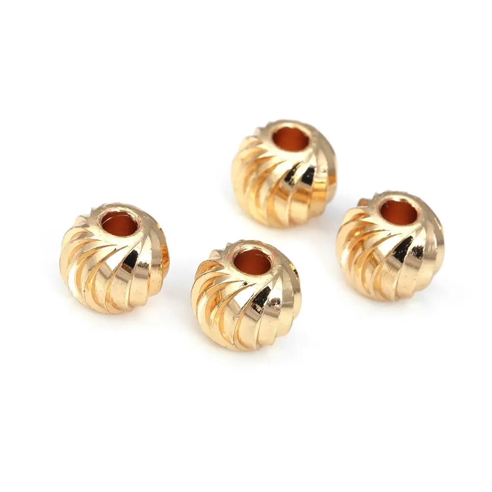 Silver Brass Round Ball Spacer Beads for Jewelry Making – Assorted Sizes