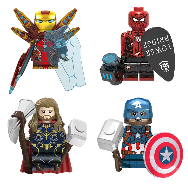 Marvel Legends Toy Building Blocks Disney Lega Marvel Blocks Personaggio Dei Cartoni Animati Building Block Spider Man Toys For Boys Gifts
