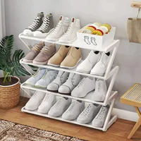 4-Tier Shoe Rack, Small Shoe Rack Organizer, Modern Hallway Shoe Storage, Free Standing Space Saving Shoe Shelf for Apartment 1