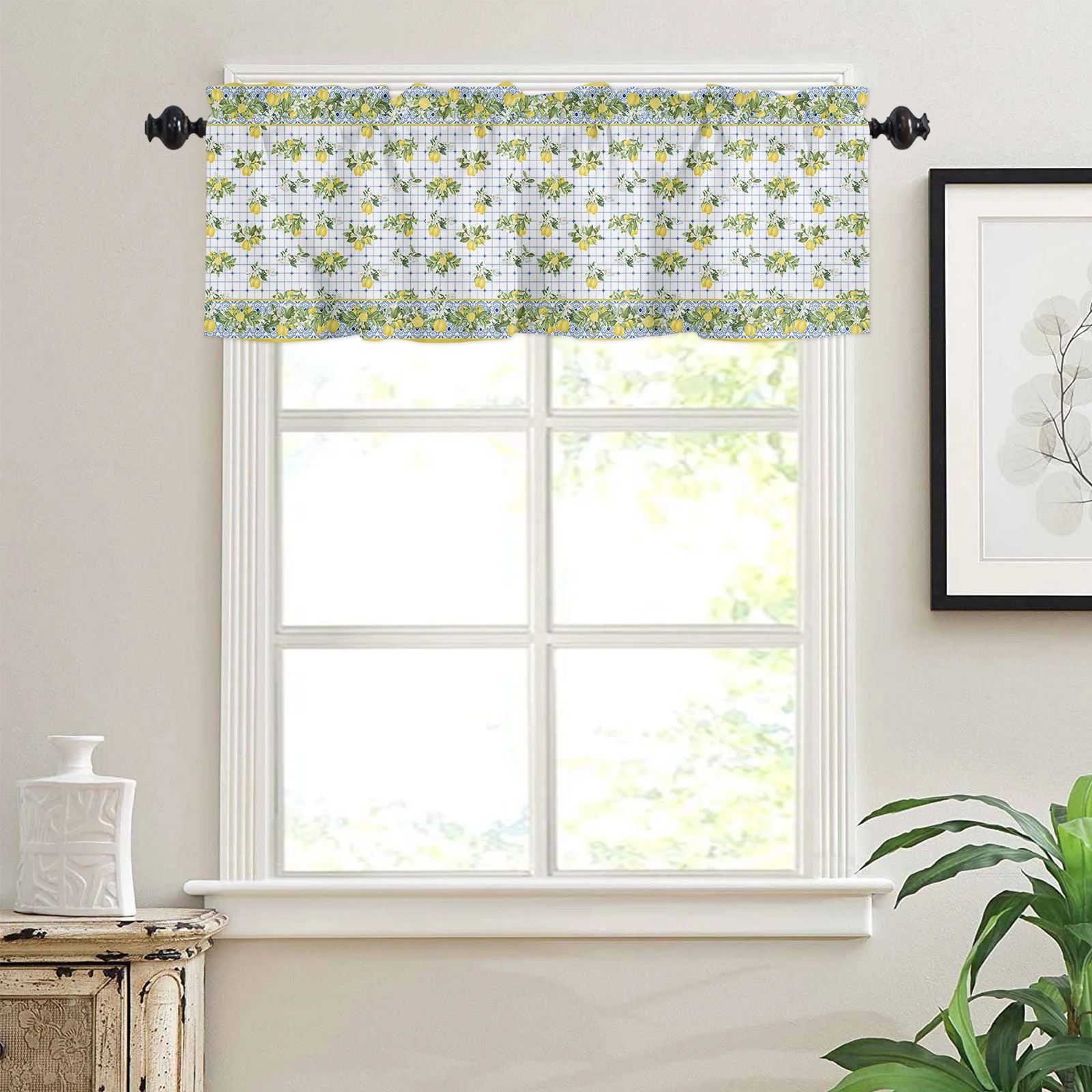 ZEDLIYU Valances for Windows Kitchen Living Room Small Window  Bedroom  Room Decor Valance Lemon 1 Panel 3