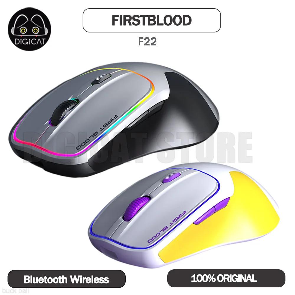 

Firstblood F22 Gamer Mouse 3 Mode USB/2.4G/Bluetooth Wireless Mouse PAW 3370 DPI 19000 RGB Backlit Gaming E-sport Office Mice