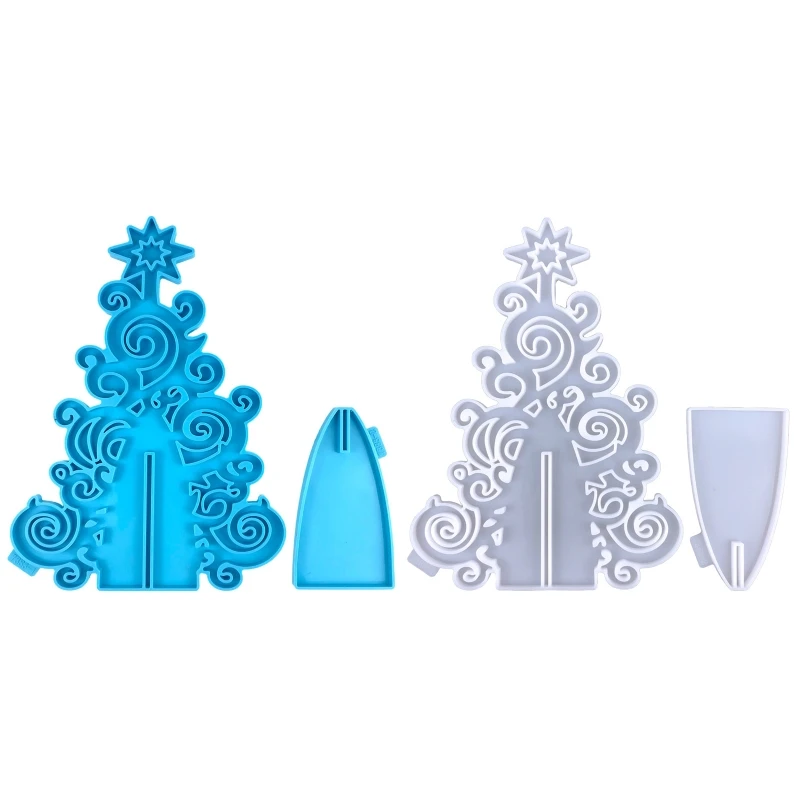 

Christmas Theme Resin Molds Xmas Tree Ornament Storage Rack Epoxy Glue Casting Mold for Home Party Table Decoration 4XBF