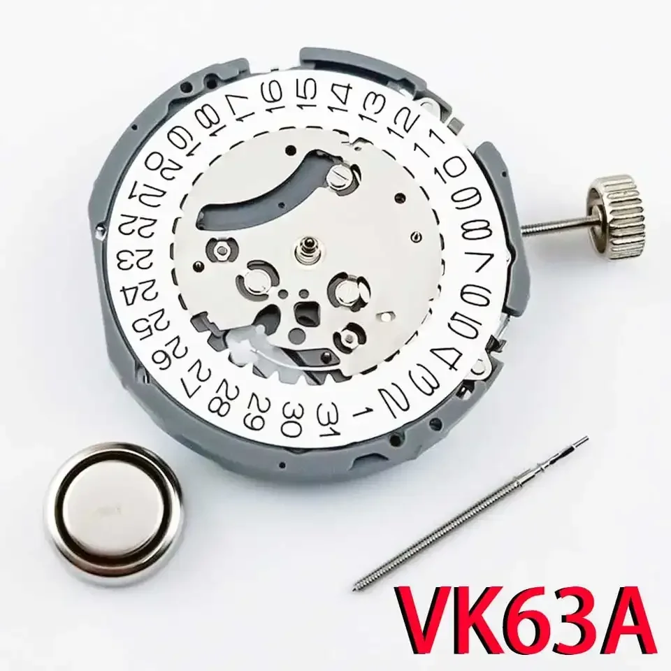 Japan Genuine VK63A Chronograph Quartz Movement Battery Japan Original Mechanism VK63 VK61A VK67A Mod Replace Movement