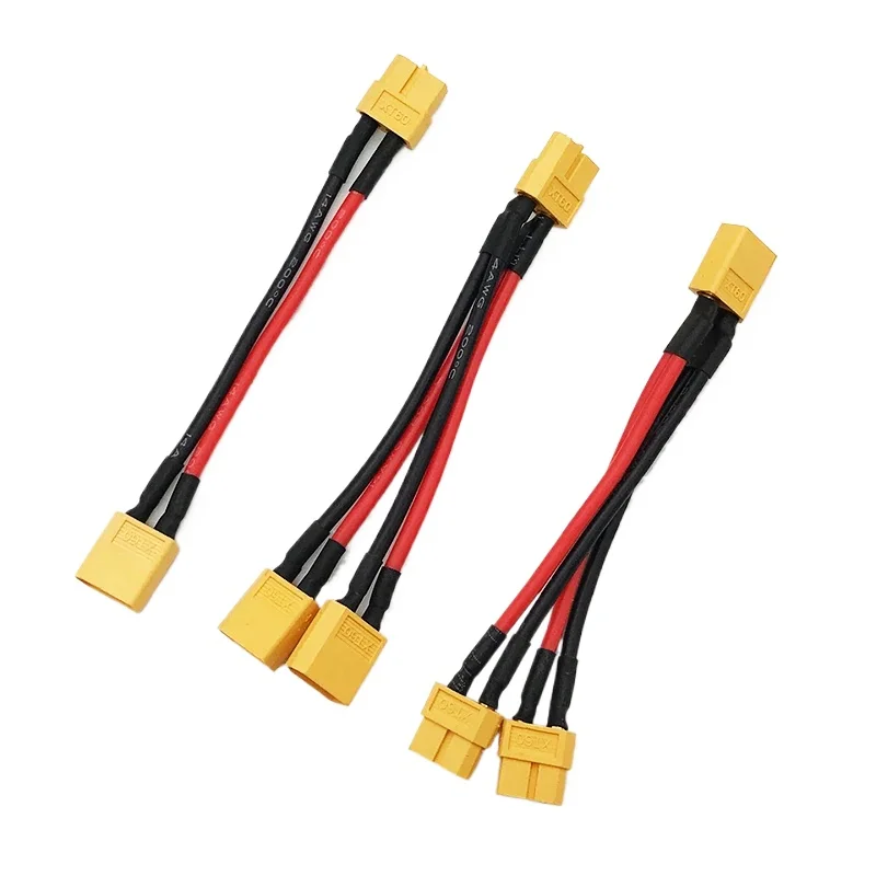Adaptateur XT60 mâle-femelle pour drone FPV, câble silicone souple, prêt à l'emploi.