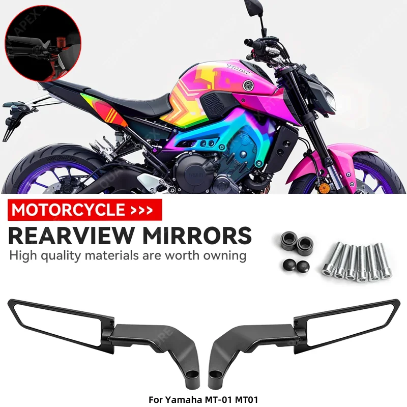 

FOR Yamaha MT-01 MT01 Motorcycle Mirrors Stealth Winglets Mirror Kits Rotate Adjustable Mirrors