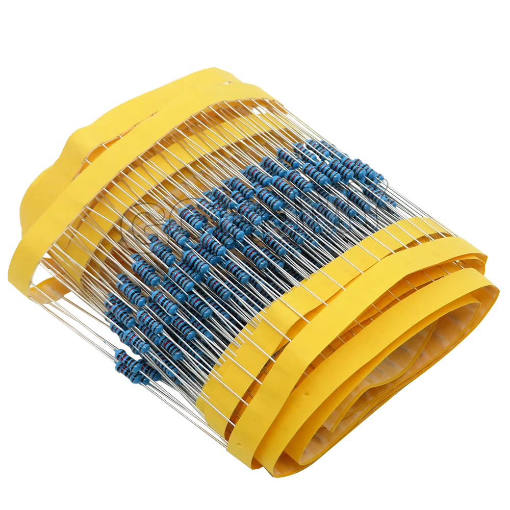 100pcs 1/4W Metal film resistor 1R ~ 22M 1R 100R 220R 330R 1K 1.5K 2.2K 3.3K 4.7K 10K 22K 47K 100K 220k 330 1K5 2K2 3K3 4K7 ohm 3