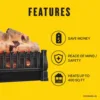 20.5-inch Electric Log Set Heater with Remote Control，8.66"D x 20.5"W x 12"H 4