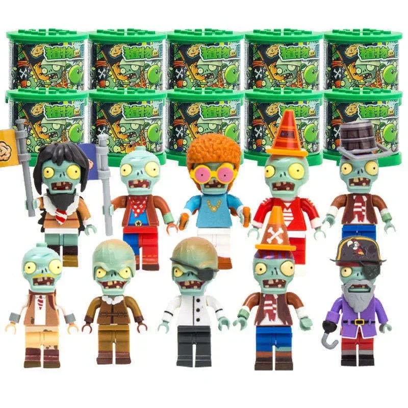 Building Blocks Toys Anime Plants VS. Zombies Building Blocks Toys PVZ Action Figure Eggs Gashapon