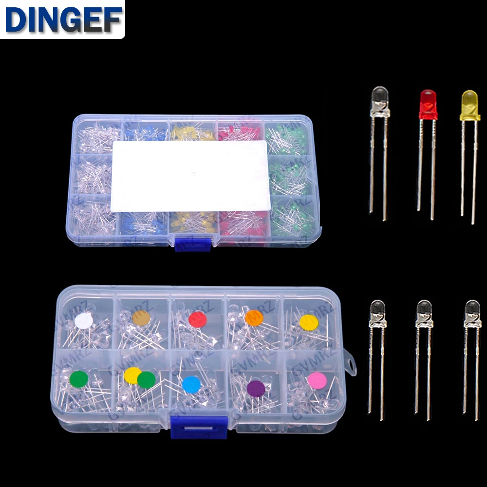 3mm / 5mm LED 레드 옐로우 화이트 그린 블루 오렌지 웜 화이트 핑크 퍼플 모듬 키트 3MM 5MM