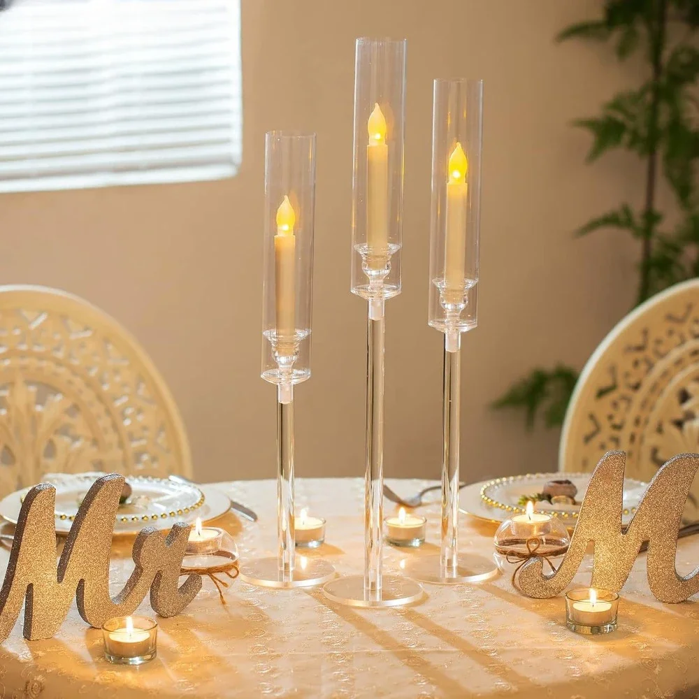 

Candle Stick Holder Candlestick Holders Hurricane Candle Holder for Taper Candles 18 Pcs Candle Stands Home Decorative Candles