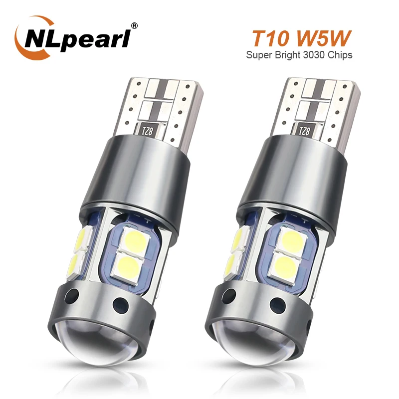 Nlpearl 2x Szemafor Villanyégő T10 W5W ledes canbus izzó 12V 10SMD 3030 Rósejbni W5W ledes 168 194 automat Alatámaszt Parkoló ligh Előadásmód Kupola ligh