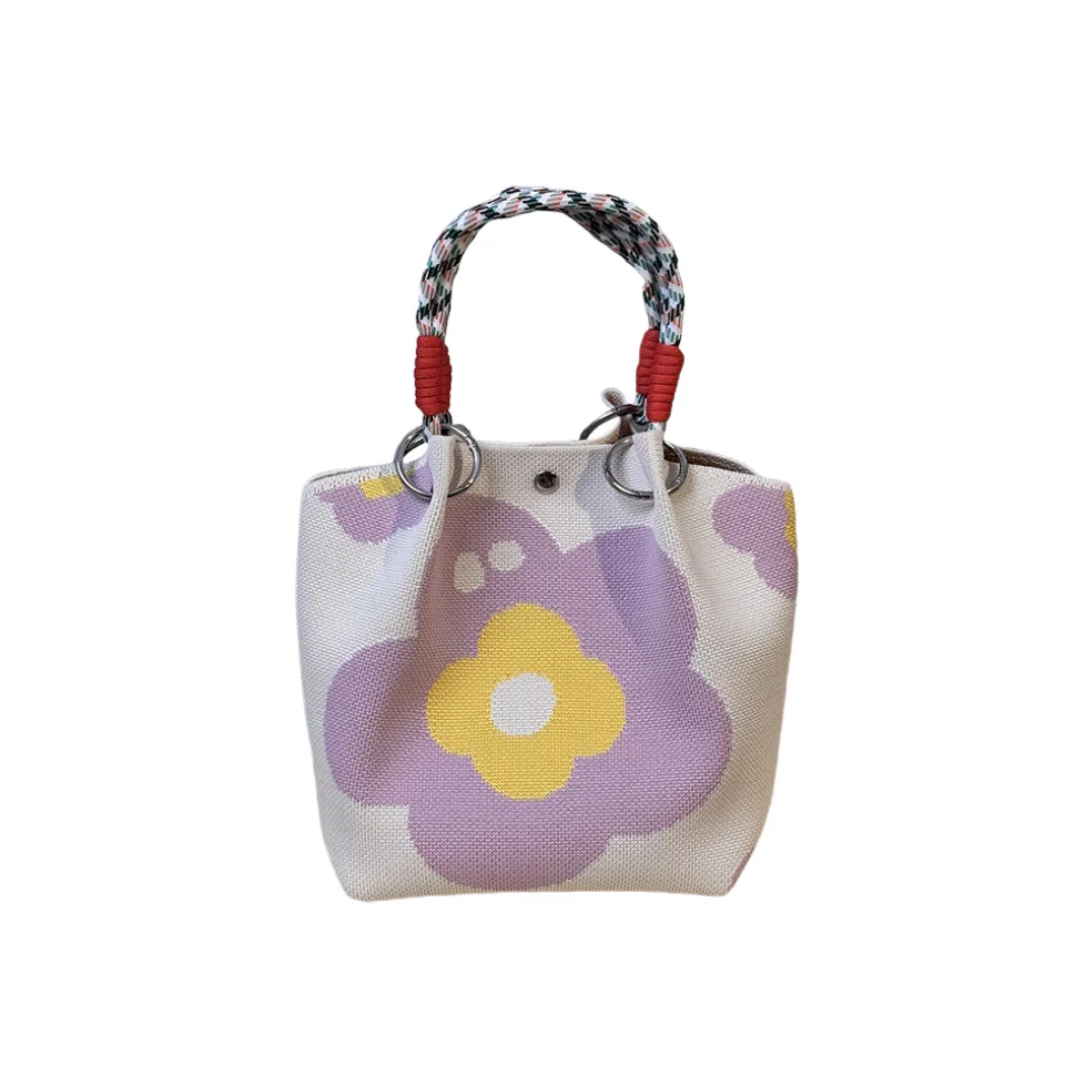 High Density Polyester Knitted Lunch Tote Handbag with Magnetic Closure Anti-Pilling Multi-Use for Work Outdoor